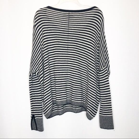 ANGORA WOOL Sweater Alice + Olivia Size M BLACK WHITE French Scoop Minimalist - Picture 3 of 13